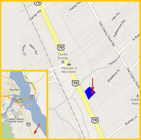 a map showing the location of bradford storage center